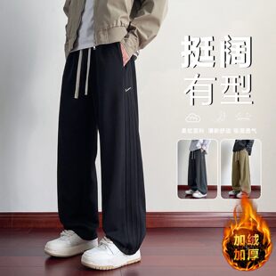 秋冬季休闲长裤子加绒12男孩13初高中学生15岁青少年大童运动卫裤