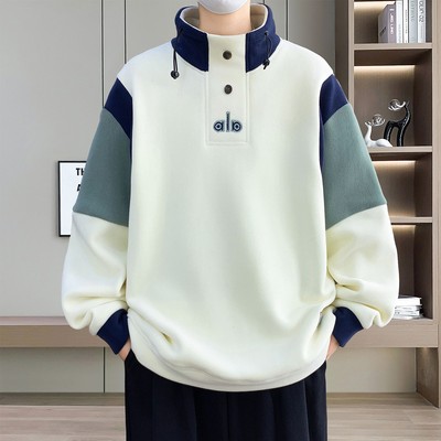 半高领卫衣男款青少年秋冬季加绒加厚内搭打底衫男生保暖长袖上衣