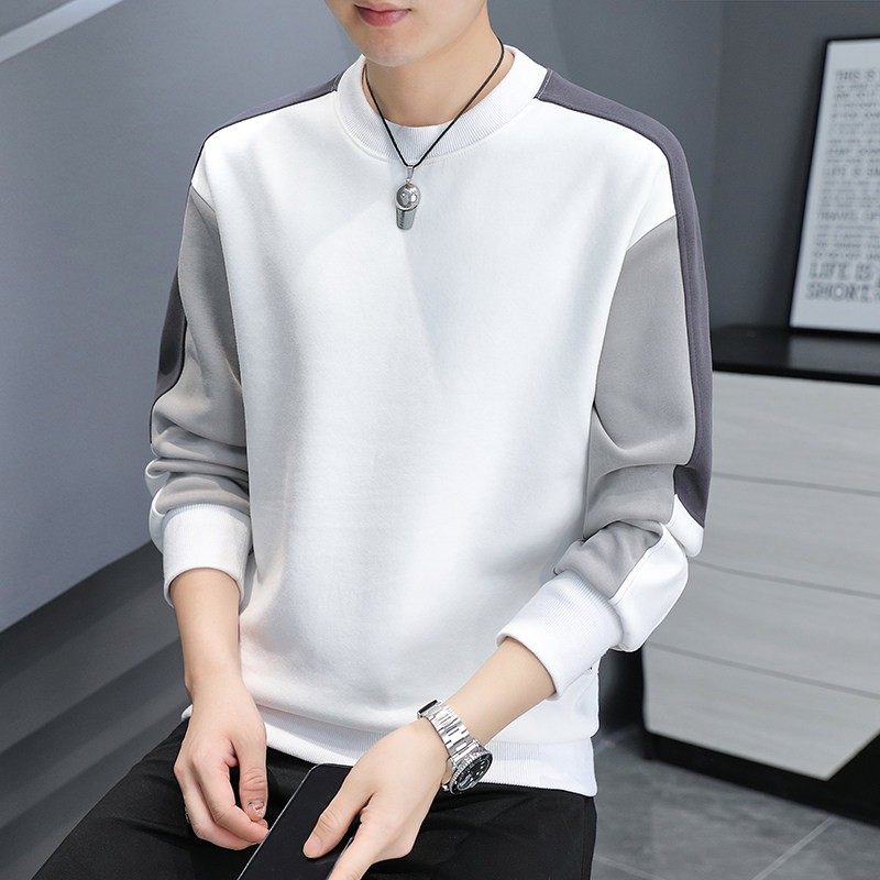 秋季卫衣男士新款长袖t恤潮流圆领拼接体恤打底衫青年时尚上衣服,运动/瑜伽/健身/球迷用品,篮球服,淘宝优惠券,粉丝福利购,淘宝优惠卷