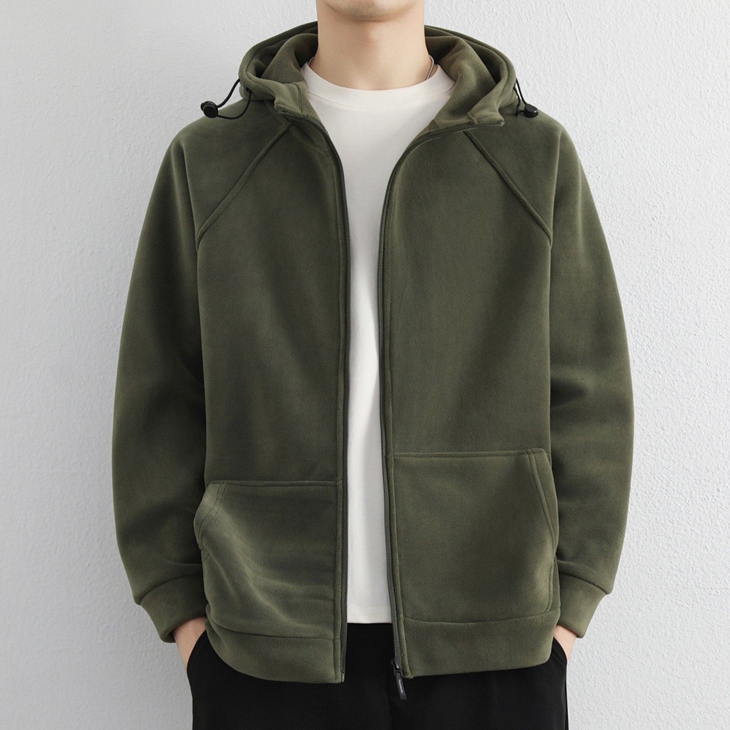 重磅摇粒绒外套男秋冬季连帽奥粒绒加厚防风抓绒拉链帅气开衫卫衣,运动服/休闲服装,跑步套装,淘宝优惠券,粉丝福利购,淘宝优惠卷