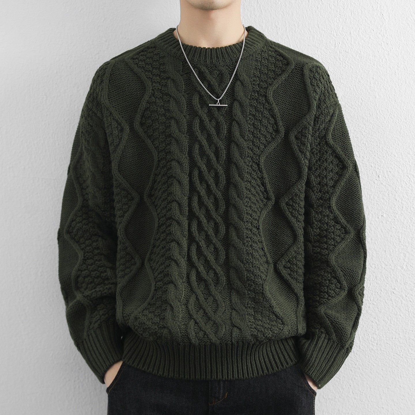 高品质麻花扭花毛衣男冬季保暖加厚针织衫男士帅气高端打底衫线衣,运动服/休闲服装,跑步套装,淘宝优惠券,粉丝福利购,淘宝优惠卷