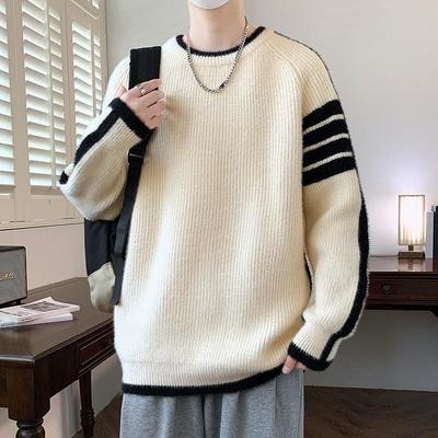 青少年加厚毛衣男生冬季2025新款初高中学生宽松学院风打底针织衫
