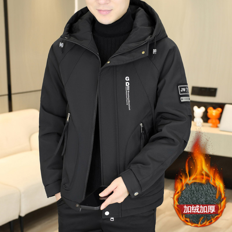 男士外套2025新款秋冬季夹克男款冲锋衣服二棉加绒加厚男装帅气潮