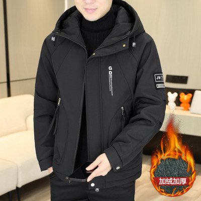 男士外套2025新款秋冬季夹克男款冲锋衣服二棉加绒加厚男装帅气潮