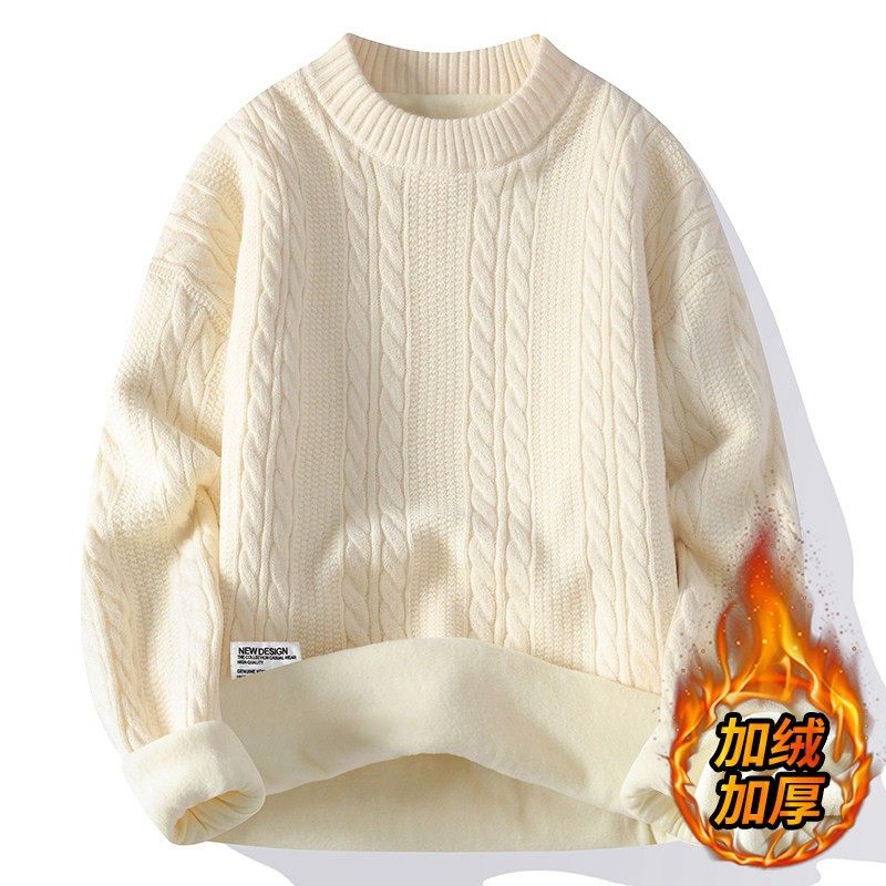 加绒毛衣男冬季2025新款潮牌圆领套头打底衫男加厚冬装线衣针织衫,运动/瑜伽/健身/球迷用品,篮球服,淘宝优惠券,粉丝福利购,淘宝优惠卷