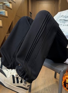 秋冬季休闲长裤子加绒男孩13初中学生202515岁青少年大童运动卫裤