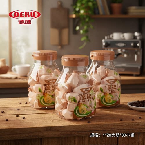 德酷老酸奶生椰抹茶拿铁原味老牌子小包装小瓶糖罐装休闲奶片瓶装