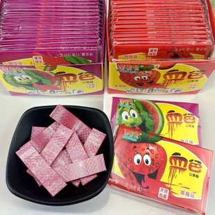 吐血口香糖粉色恶搞道具泡泡糖创意糖果网红血糖零食休闲整盒批发