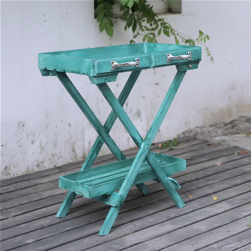 田园木质花架花台花桌工作台操作台杂货花园阳台装饰陈列收纳架子