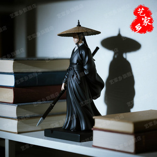 中古风摆件高级感小众老者学童侠客状元郎款书房玄关摆件国风礼物