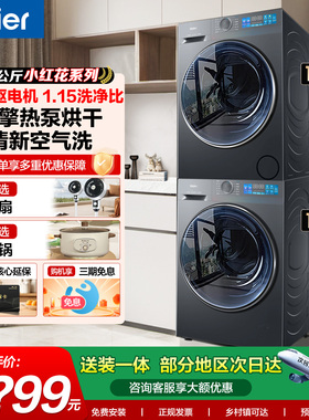 海尔10公斤洗烘套装直驱变频除菌螨双擎热泵烘干正反转防缠绕35DH