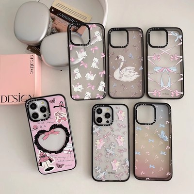 CASE森林早报蝴蝶结适用iPhone16Promax苹果15Pro手机壳12潮牌13Pro防摔套14个性15P女款16Pro透明华强北定制