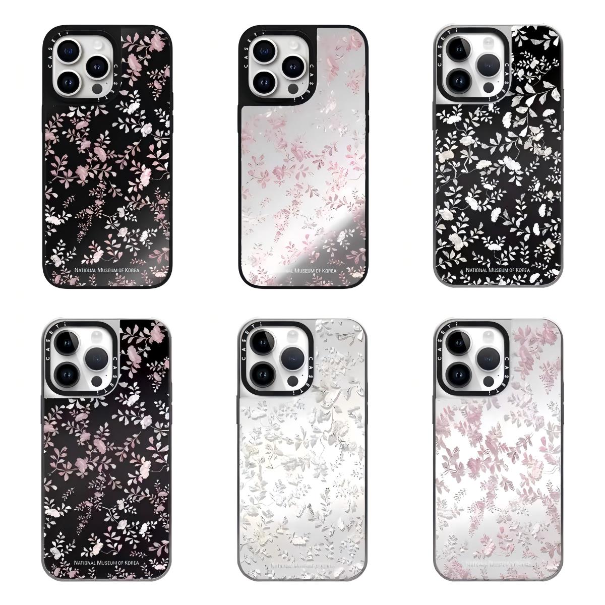 CASETi手机壳联名韩国NMK中央博物馆粉色贝母小碎花适用iPhone16Pro Max苹果14 13 15Magsafe磁吸华强北定制