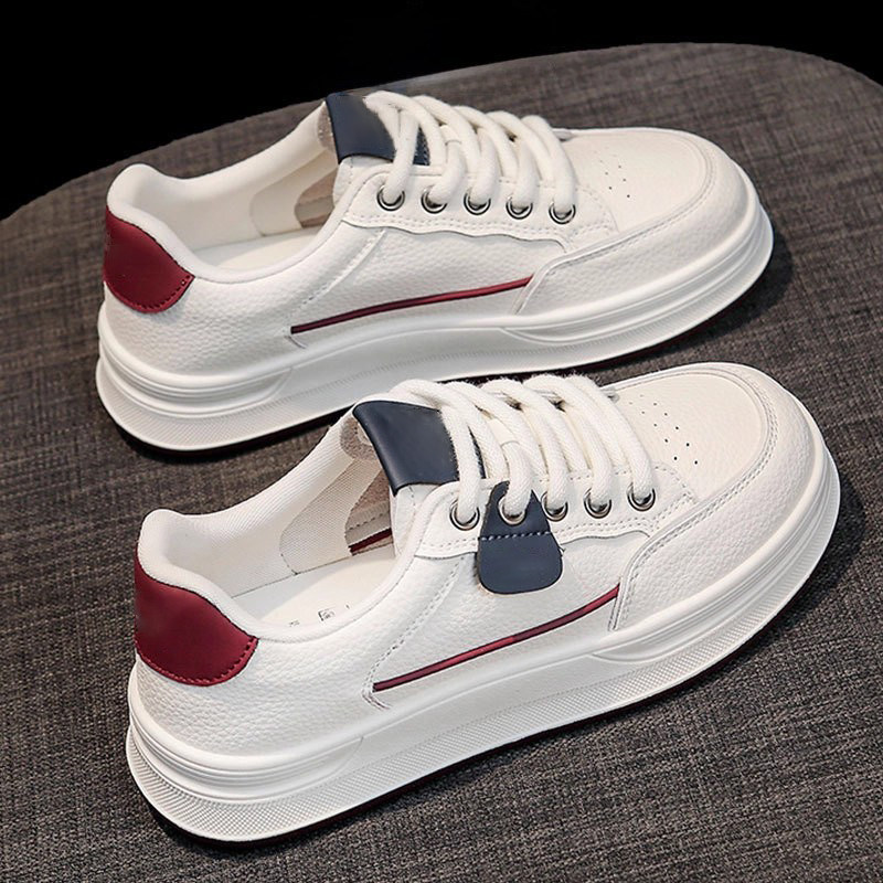 真皮厚底小白鞋女2026年春季新款潮流百搭轻便透气休闲运动鞋板鞋