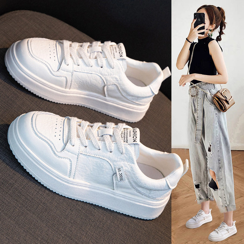 爆款真皮小白鞋女2026春夏新款百搭软底运动板鞋女款透气休闲单鞋