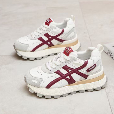 加绒德训鞋女厚底8CM增高老爹鞋