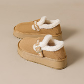 厚底5CM增高雪地靴女2025秋冬新款 毛毛鞋 加绒加厚勃肯鞋 保暖棉鞋