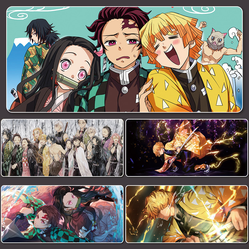 鬼灭之刃鼠标垫超大防水祢豆子炭治郎蝴蝶忍我妻善逸动漫电脑桌垫