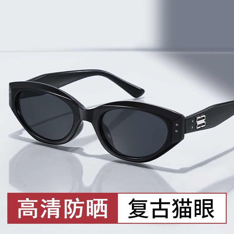 复古猫眼墨镜女防晒防紫外线开车偏光太阳镜高级感时尚太阳眼镜