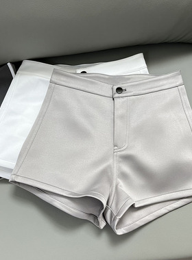 FEIYA自制 街头高腰简约醋酸缎面短裤简约弹力甜美纯欲辣妹休闲裤