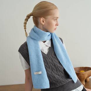桐庐愿望针织有限公司自制羊毛混纺纯色经典抽条针织围巾女冬季软