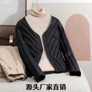 石狮浪印户外羽绒服90绒服女士短款 轻薄内胆秋冬圆领领休闲夹克外