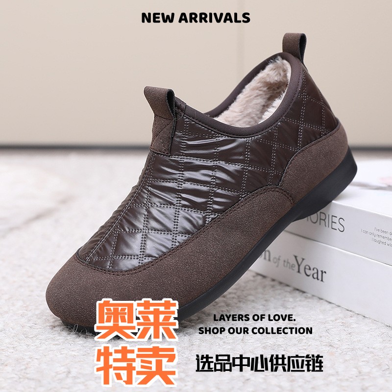 晋江鼎智鞋业冬季新款时尚百搭雪地靴加绒加厚保暖防滑棉靴软底舒