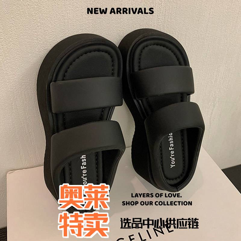 晋江鞋业男鞋厚底高跟小个子凉拖鞋女夏外穿新款网红超火时尚配裙