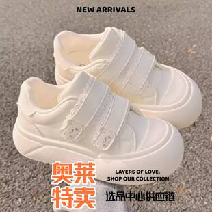 福建晋江合成鞋业厚底百搭魔术贴小白鞋女款大头鞋新款学生运动休