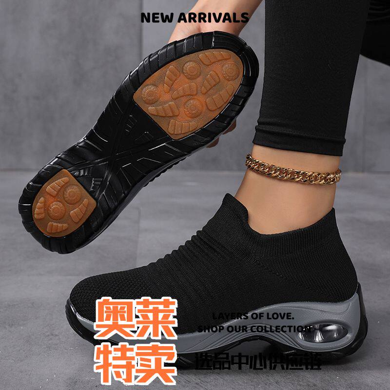 东莞网面鞋热卖款升级防滑大码女鞋妈妈鞋袜子鞋休闲女鞋摇摇鞋女
