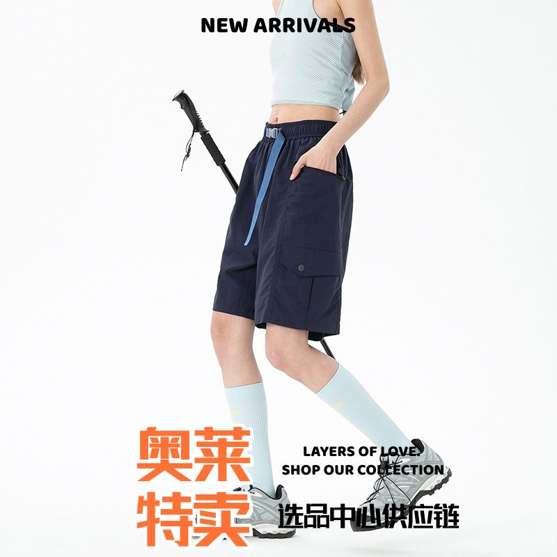 台州三门冲锋衣夏季五分裤女户外运动休闲跑步速干短裤防水工装休