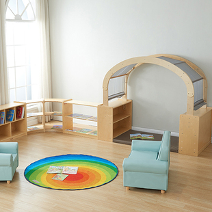 贝思德安静角落透光布顶幼儿园儿童小房子私密阅读安静小屋木制