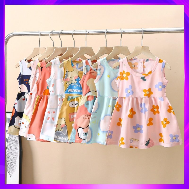 品牌2024夏季新款童装连衣裙女童棉绸裙子公主裙背心裙女宝宝家