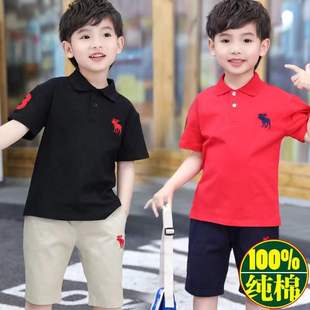 中大童上衣韩版 夏季 吸汗翻领T恤新款 潮款 POLO衫 男童短袖 纯棉薄款