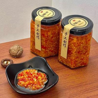 广东肠粉猪脚饭同款潮汕自制农家手工新鲜蒜蓉辣椒酱特辣特辣下饭