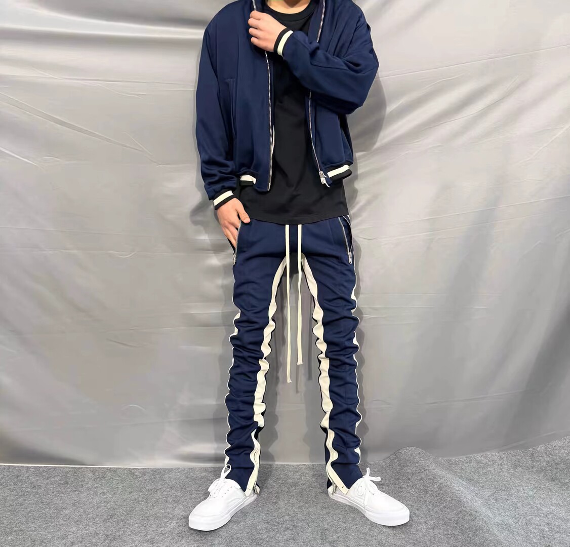 全面升级hzw自主Fear of god5th蓝白单边/双边校裤图片