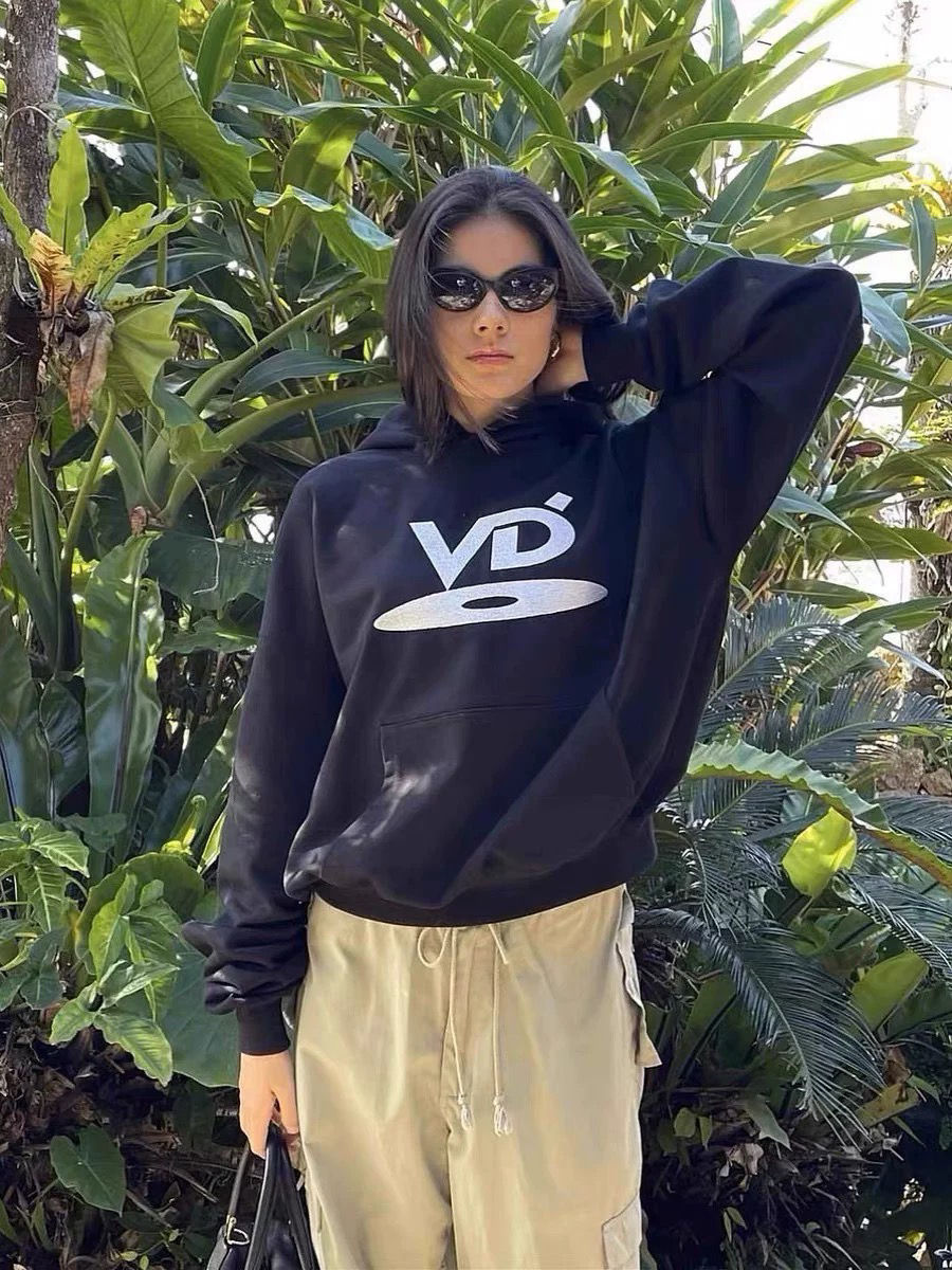 自主非vujade光碟vd刺绣卫衣重磅面料束腰短宽版型cleanfit风格