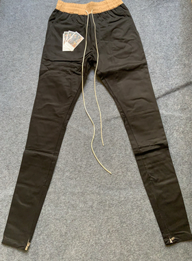 【现货秒发】非FEAR OF GOD 高街fog4th主线抽绳卡黑色布裤