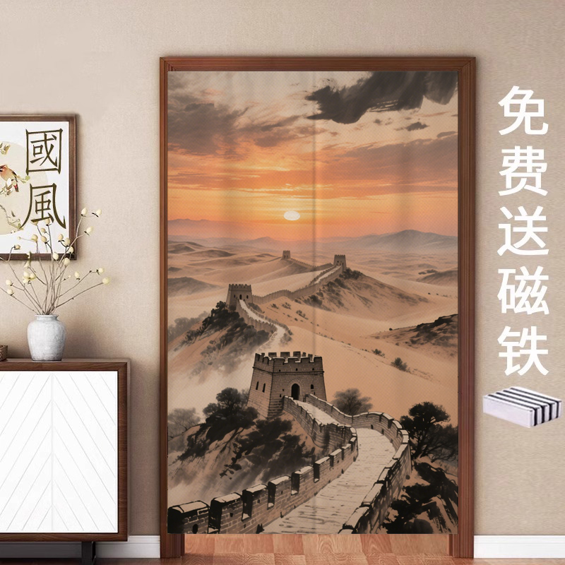 中式中国风冬季隐私玄关家用门帘