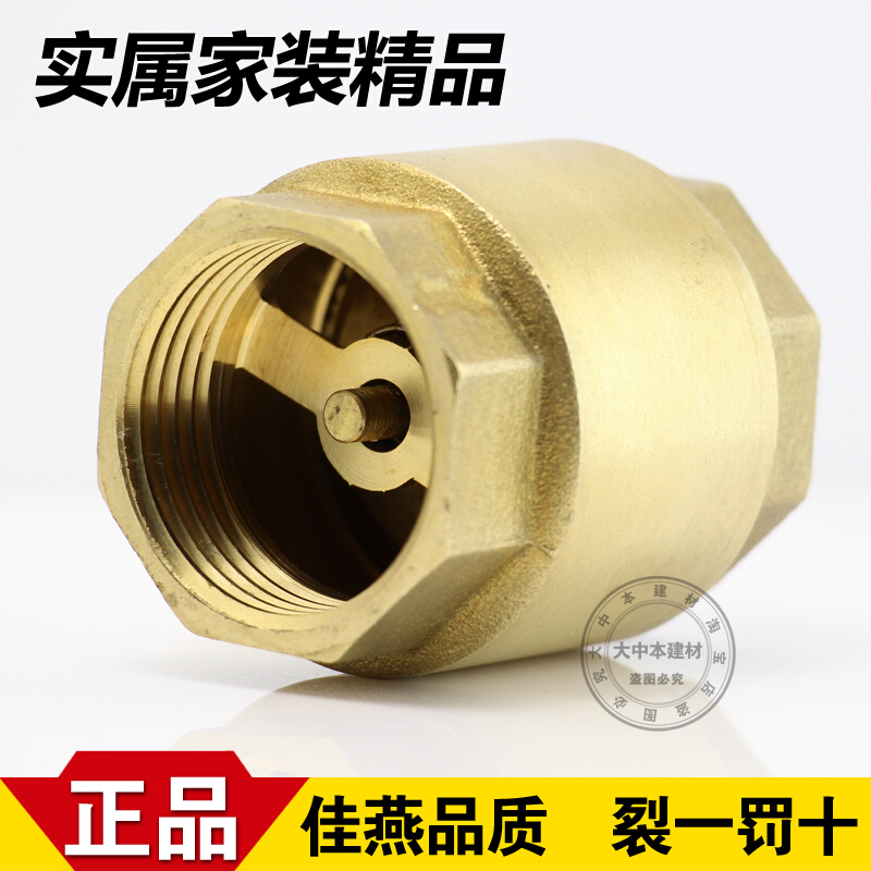 4分铜接头马桶进水防洁厕液回流倒流水管热O水器单向止回阀止逆阀