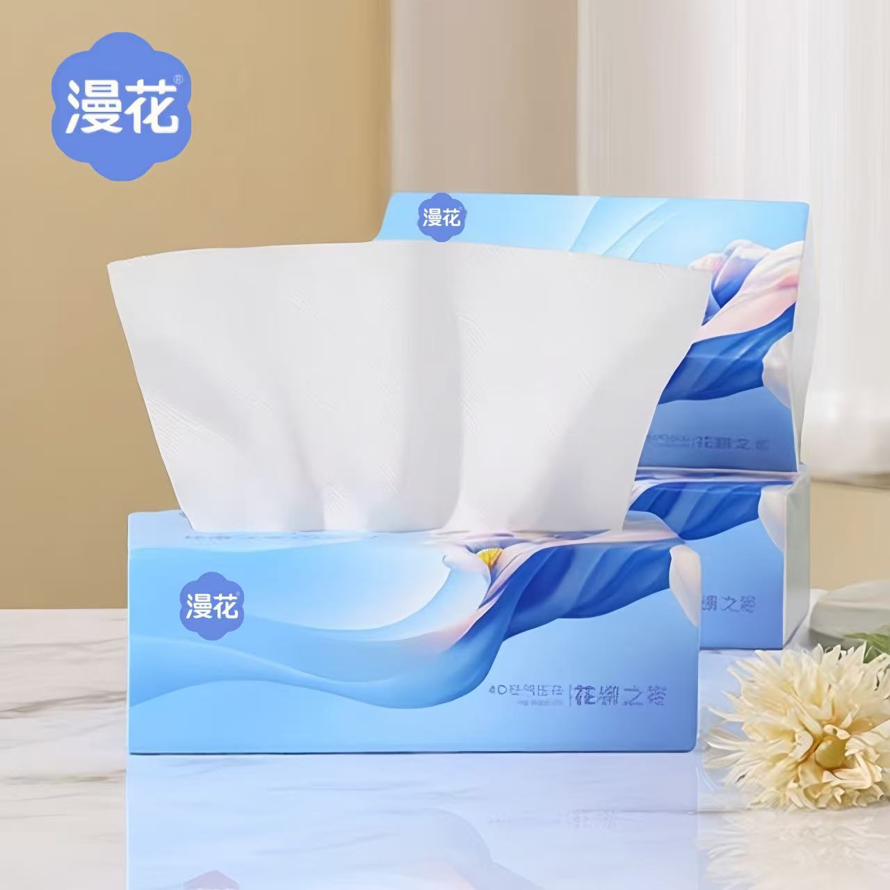漫花400张大包加厚花绸系列抽纸