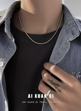 男士项链小众设计感锁骨链男生