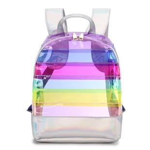 Backpack Cont Stripe Laser Rainbow PVC New Transparent Clear