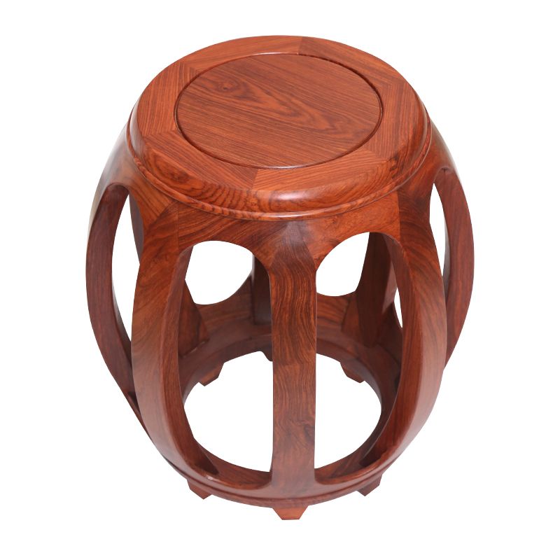 红木鼓凳仿古中式家用餐桌凳子客厅实木圆凳花梨木茶几矮凳古筝凳