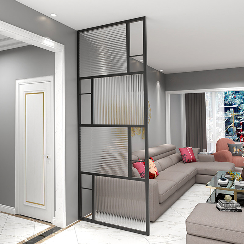 现代简约玻璃屏风隔断墙装饰卧室遮挡洗手台客厅玄关小户型轻奢
