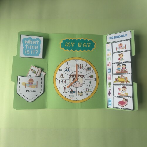 原创My Day我的一天时间Lapbook小学英语翻翻书教具手工diy素材包