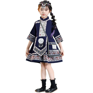 民族服装儿童56个少数名族哈尼族服饰洛丽塔苗族壮族演出服土家族