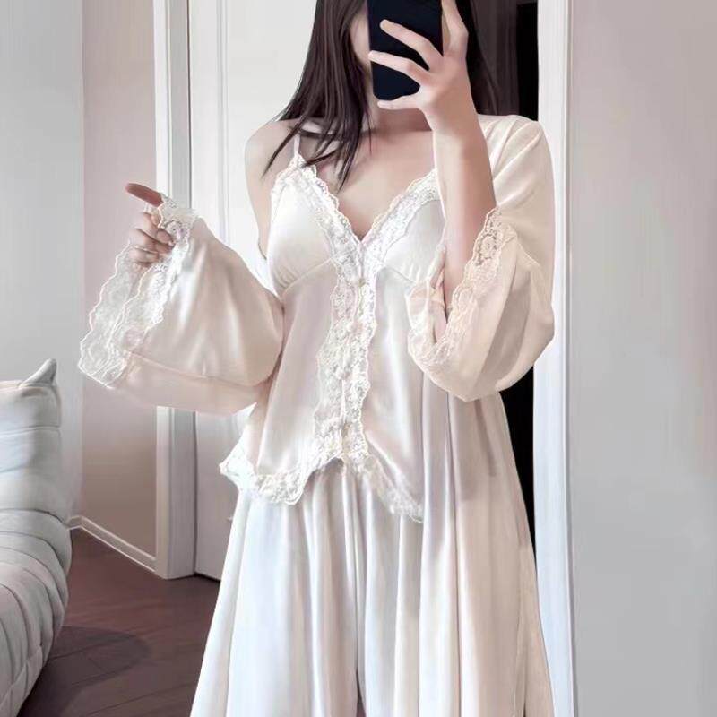 维多利亚金丝绒性感睡衣女春秋冬睡衣/家居服套装