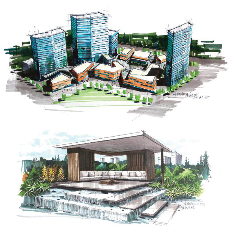 马克笔建筑手绘培训教程(视频教学版)