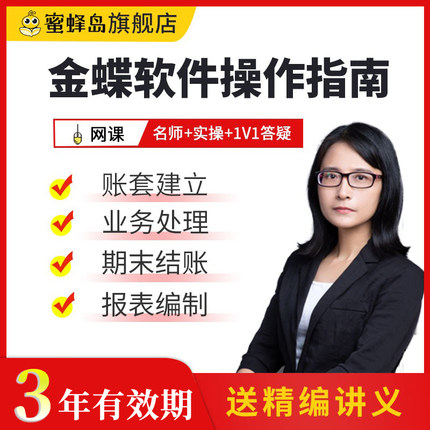 蜜蜂岛中小企业会计记账做账教程金蝶财务软件实操教学软件视频课